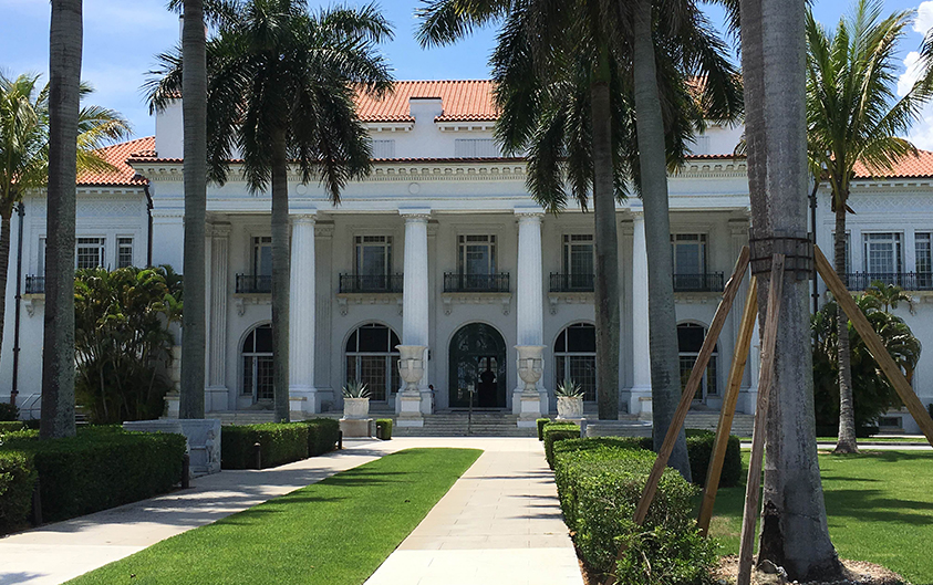 Flagler Museum, also known as Whitehall, is a 55-room mansion.