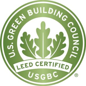 The logo for US green building council's LEED certification
