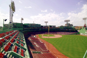 A view from the bleachers of Fenway Park in Boston
