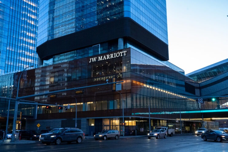 The exterior of JW Marriott hotel