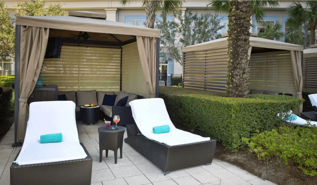 outdoor lounge area at Waldorf Astoria Orlando