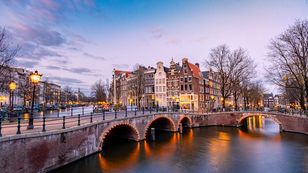 Amsterdam during sunset