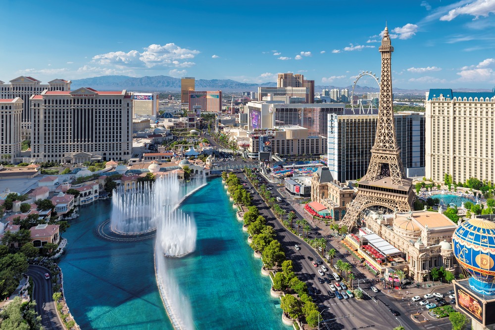 aerial view of the las vegas strip