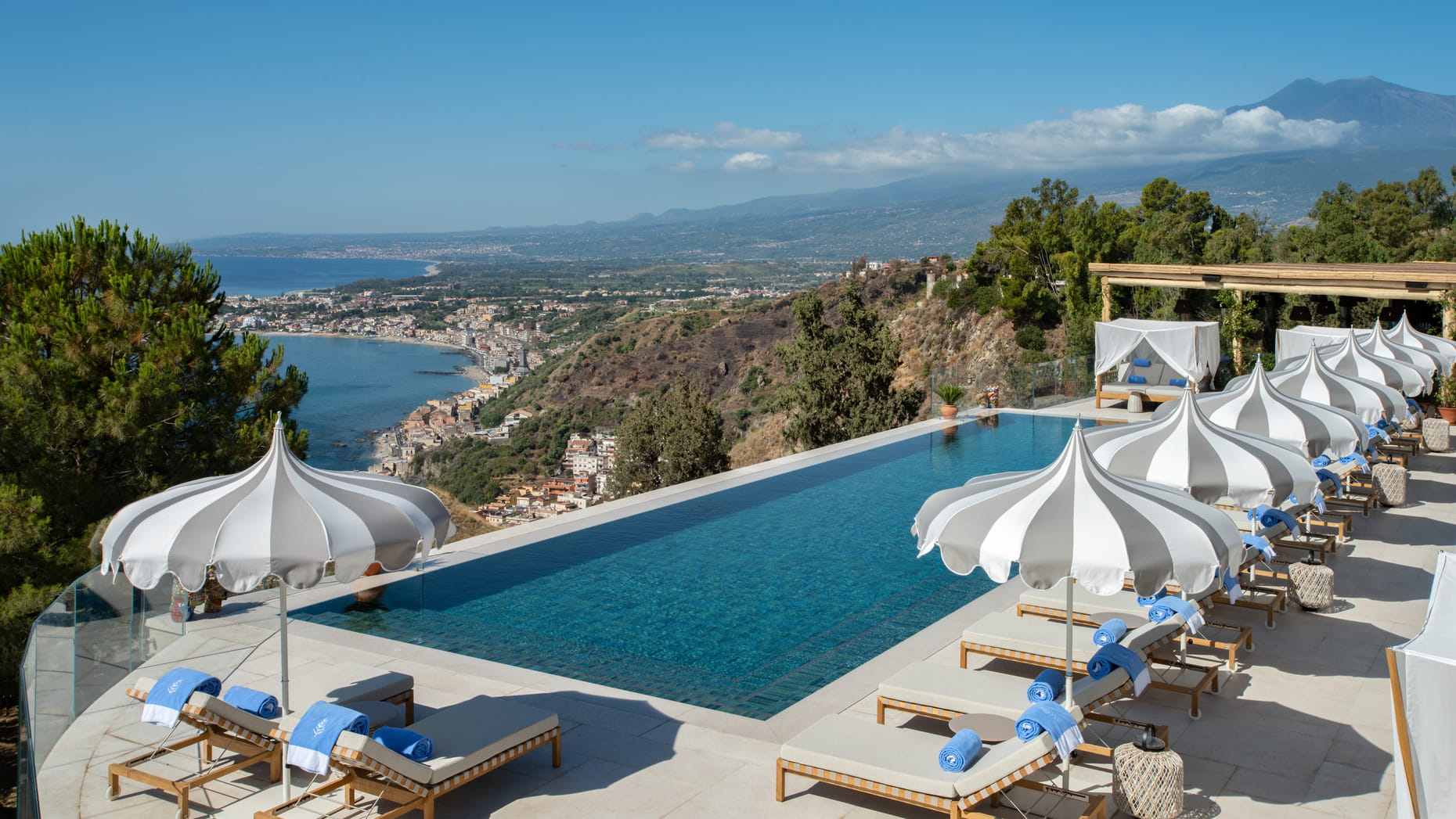 pool at san domenico palace in taormina, sicily