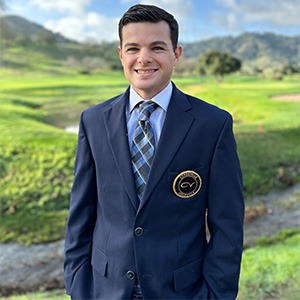 chelso barrett wearing blue suit