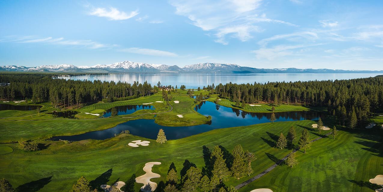 aerial view of Edgewood Tahoe Golf Course