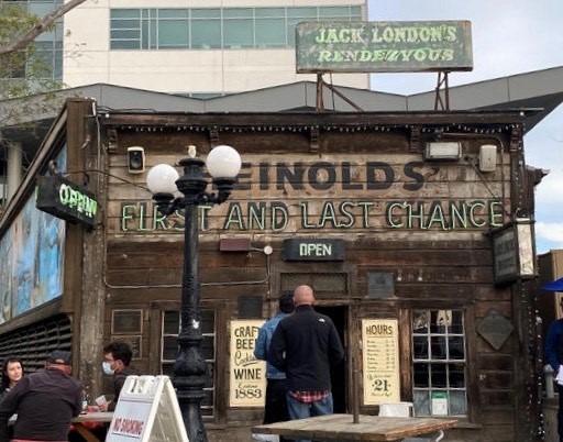 entrance to heinolds First and Last Chance Saloon