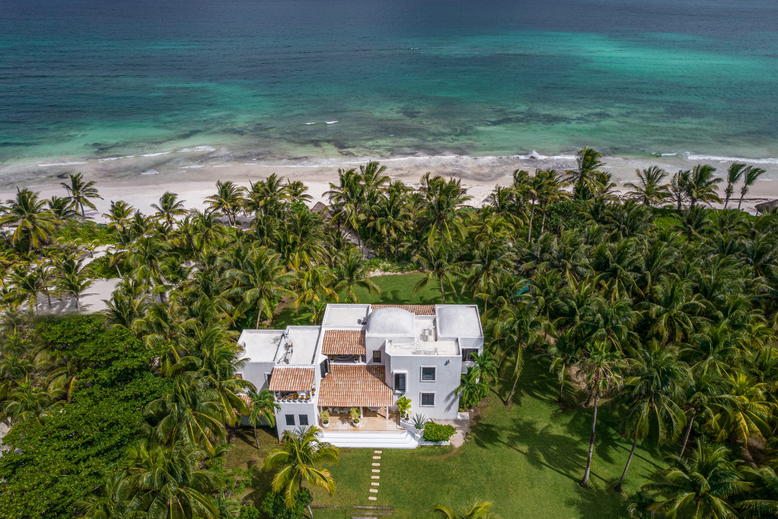 aerial view of Villa Bel Ha, a Maya Luxe Luxury Villa