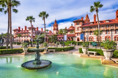 St. Augustine, Florida, town square and fountain