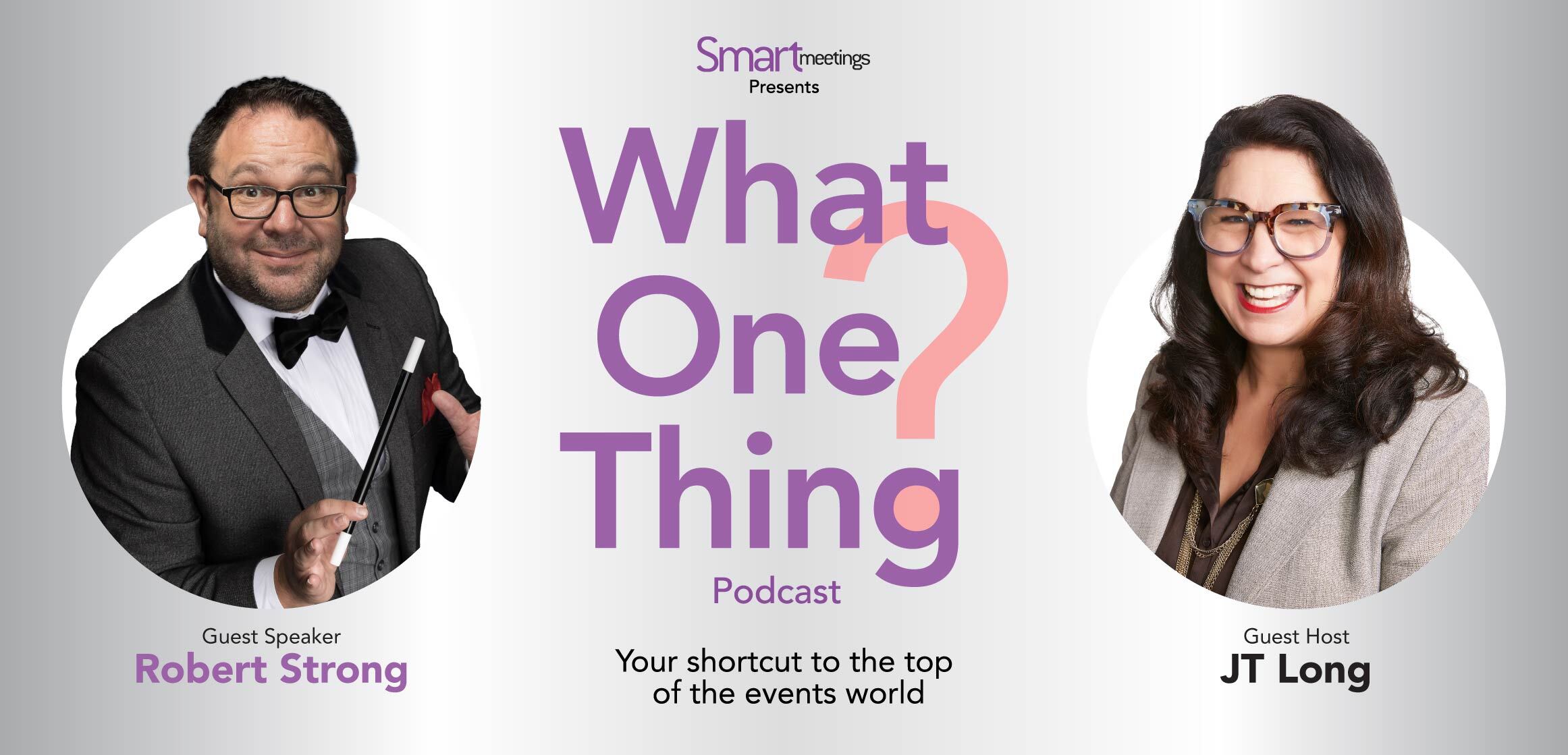 image of woman on right and man on left with "what one thing" text between them