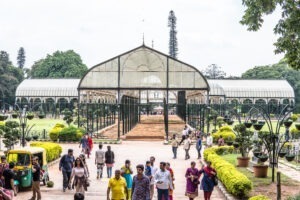 people walking around Lalbagh Botanical Garden Park,Bengaluru city, Bangalore
