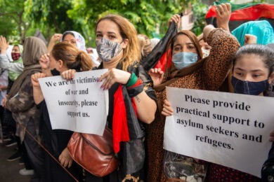Afghan refugees asking for asylum
