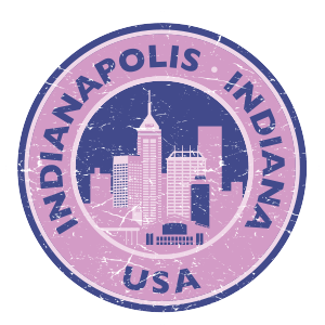 purple stamp of city of indianapolis
