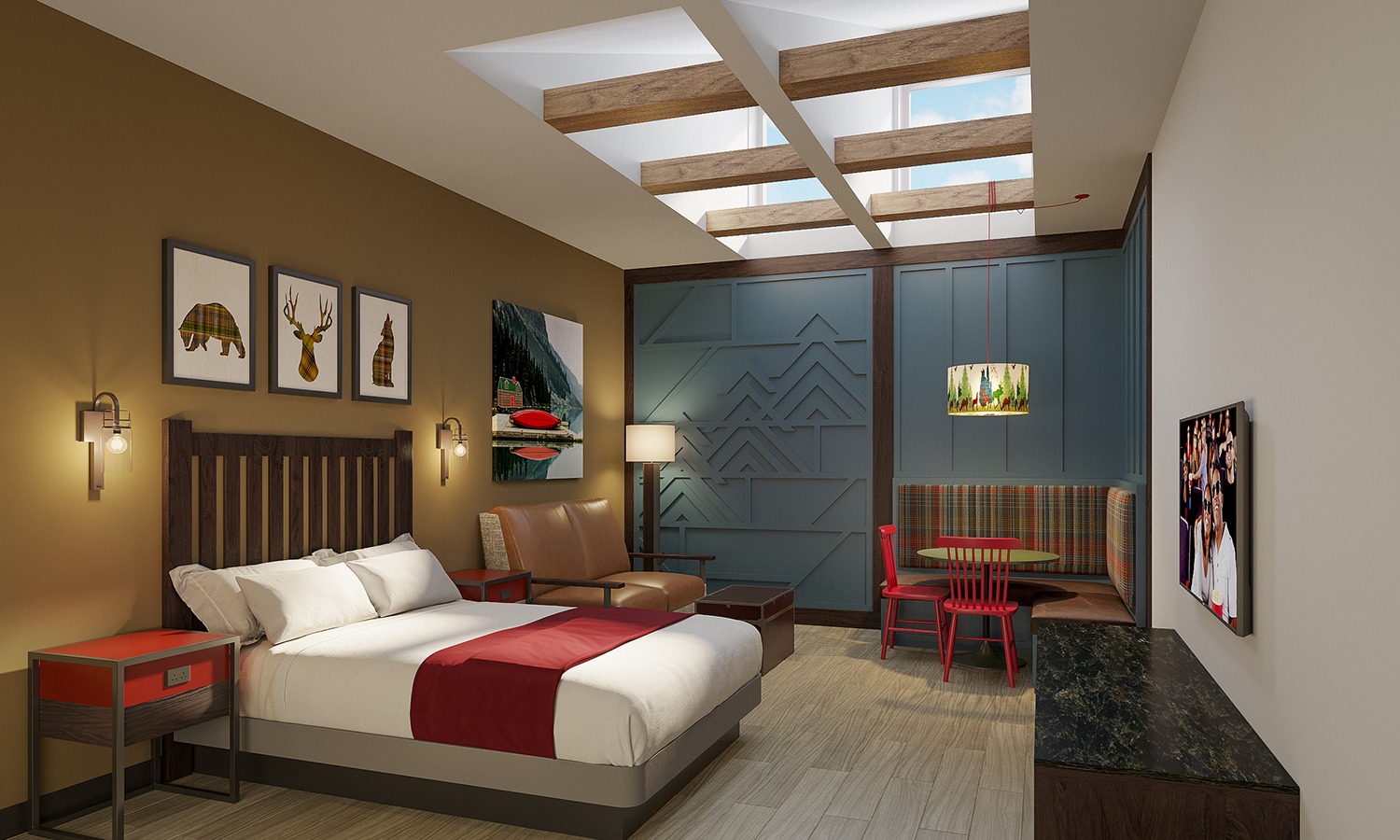New and renovated guestroom at Great Wolf Lodge Grand Mound