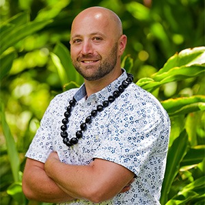 man wearing hawaiian shirt