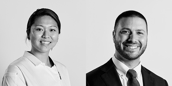 Headshots of Esther Ha (left) and Steven Dougherty (right)