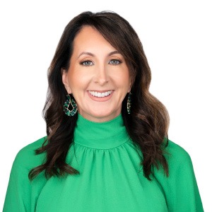 woman wearing light green top