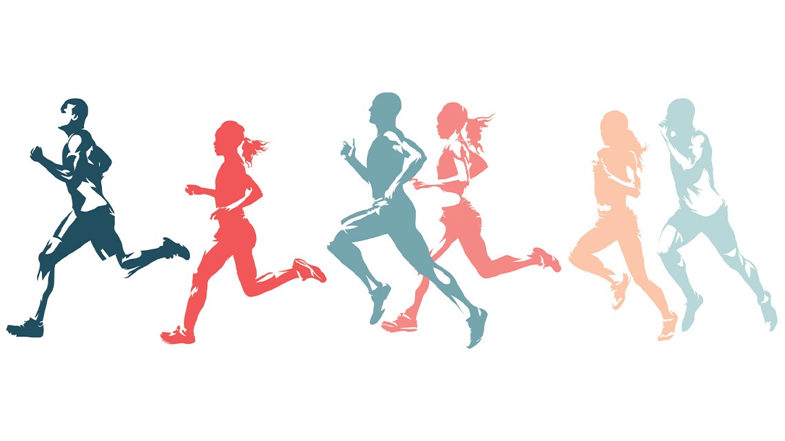illustration of six runners