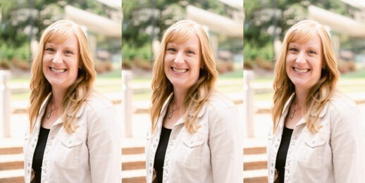 Three headshots of Rachel Aden CMP side by side for CMP Spotlight Featured Image